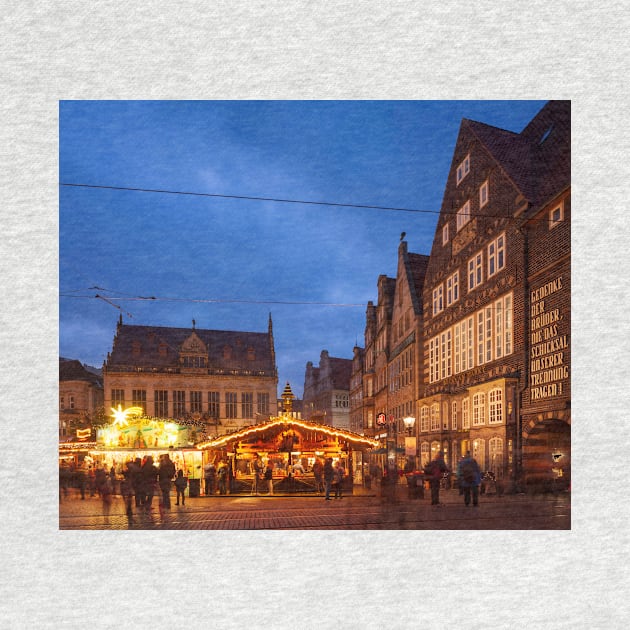 Christmas market, Bremen market square, Bremen, winter, dusk by Kruegerfoto